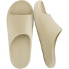 CUSHIONAIRE Galaxy Cloud Slides for Men, Soft Waterproof Recovery Sandals with Molded Footbed and Non Slip Outsole(Khaki)