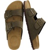 CUSHIONAIRE Lane Cork Footbed Mens Sandals, Adjustable Buckle Comfort Slides for Men, Genuine Leather Insole Summer Sandals Men Footwear(Olive Nubuck)