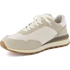 CUSHIONAIRE Men’s Crest lace up Sneaker with +Comfort Foam(Beige)