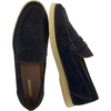 CUSHIONAIRE Selby Men’s Genuine Leather Slip-On Casual Penny Loafers – Memory Foam, Rubber Sole(Black Suede)