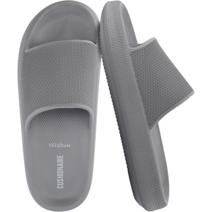 CUSHIONAIRE Feather EVA Mens Sandals – Slip On Recovery Slides, Lightweight Water Shoes for Men(Grey)