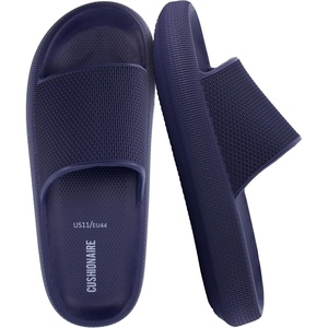 CUSHIONAIRE Feather EVA Mens Sandals – Slip On Recovery Slides, Lightweight Water Shoes for Men(Navy)