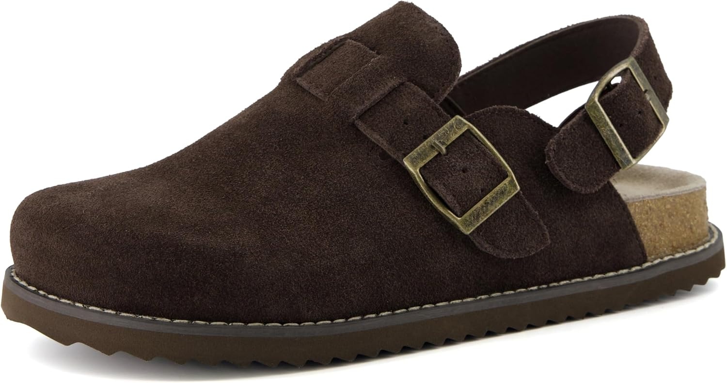 image:imageCUSHIONAIRE Brooklyn Genuine Suede Slingback Clogs for Women with BuckleChocolate