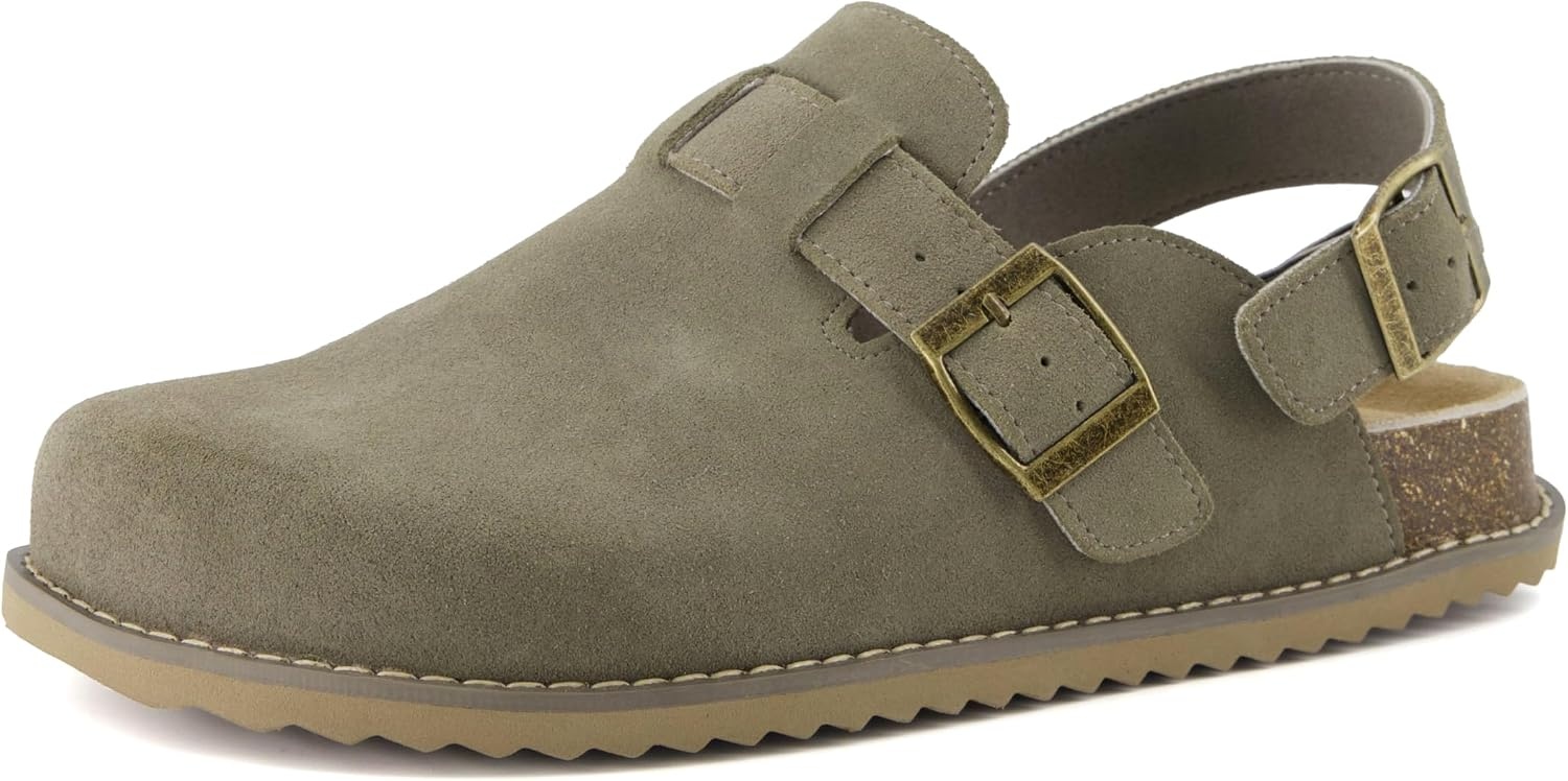 image:imageCUSHIONAIRE Brooklyn Genuine Suede Slingback Clogs for Women with BuckleMoss