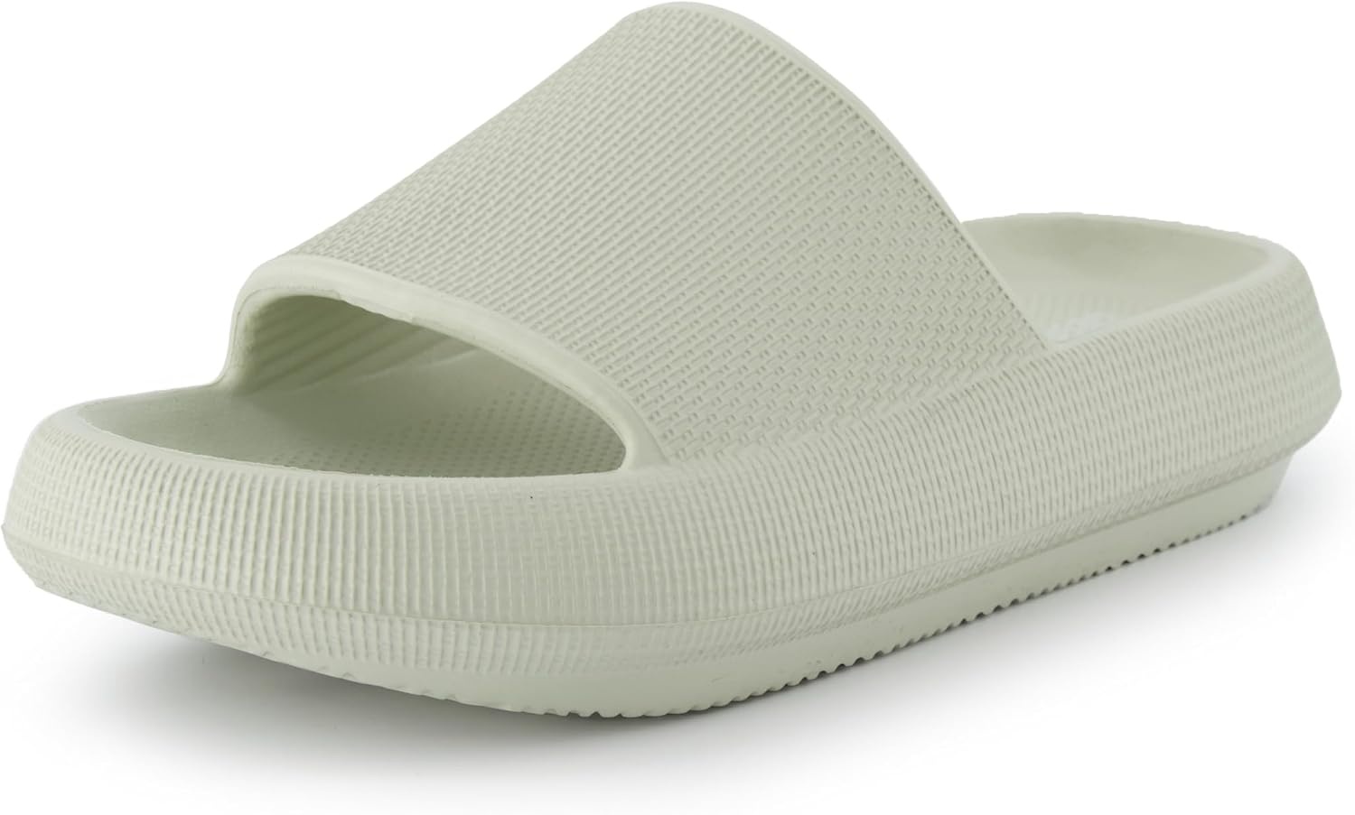 image:imageCUSHIONAIRE Feather EVA Slides for Women Comfortable Slip On Womens Slippers Indoor Outdoor Shower Shoes Beach Essential Cloud SlidesAloe
