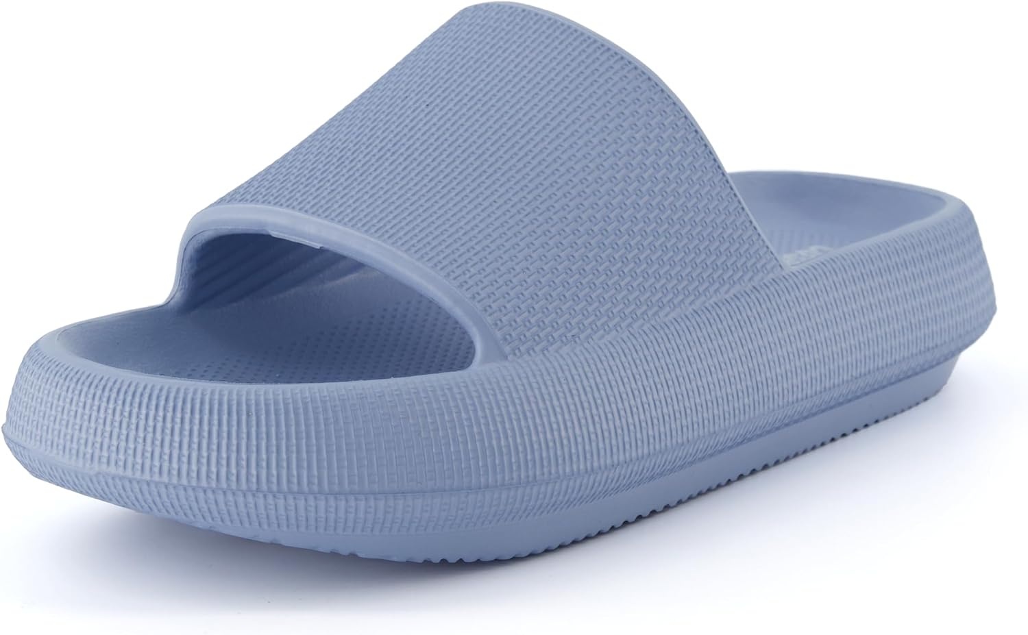image:imageCUSHIONAIRE Feather EVA Slides for Women Comfortable Slip On Womens Slippers Indoor Outdoor Shower Shoes Beach Essential Cloud SlidesBlue