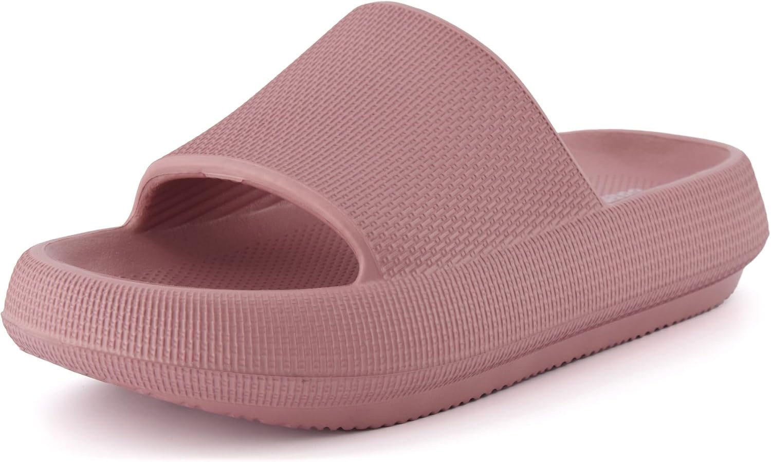 image:imageCUSHIONAIRE Feather EVA Slides for Women Comfortable Slip On Womens Slippers Indoor Outdoor Shower Shoes Beach Essential Cloud SlidesBlush