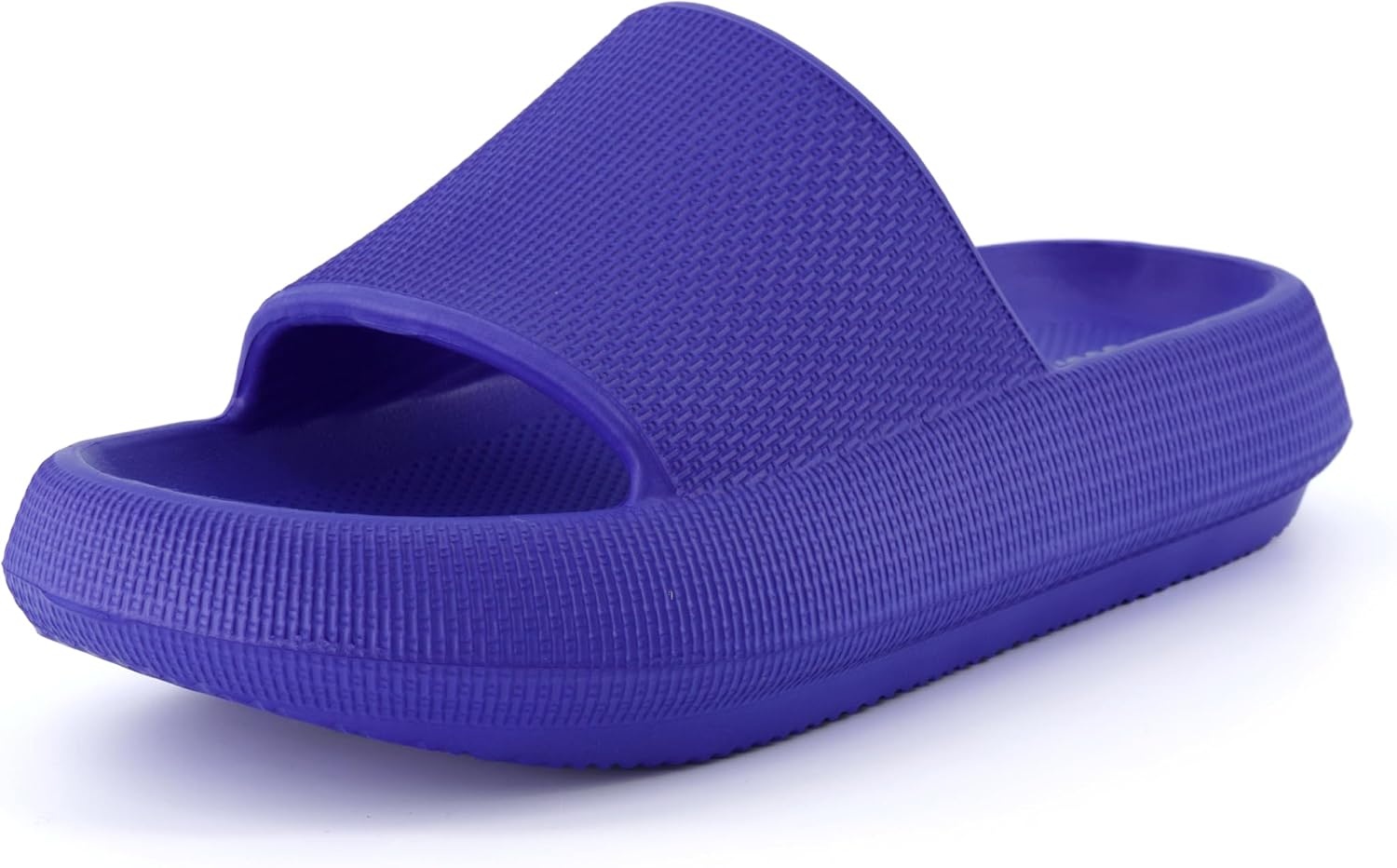 image:imageCUSHIONAIRE Feather EVA Slides for Women Comfortable Slip On Womens Slippers Indoor Outdoor Shower Shoes Beach Essential Cloud SlidesBright Blue