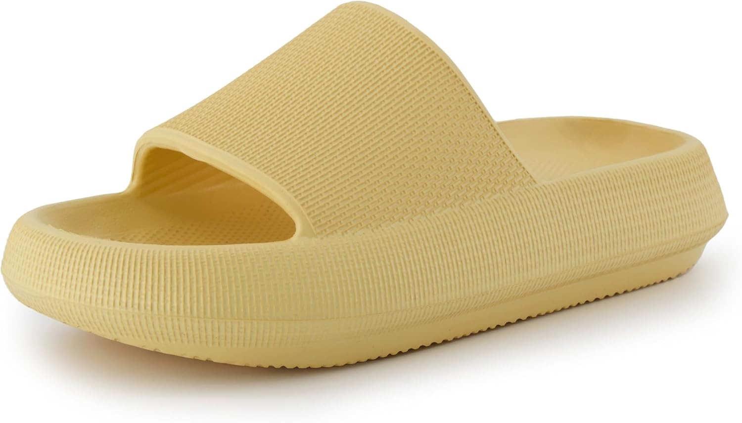 image:imageCUSHIONAIRE Feather EVA Slides for Women Comfortable Slip On Womens Slippers Indoor Outdoor Shower Shoes Beach Essential Cloud SlidesGolden