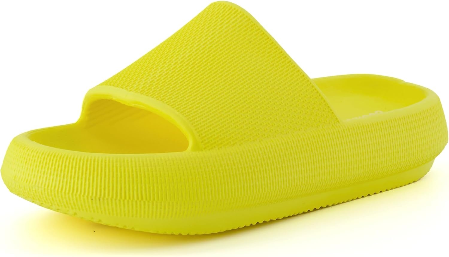 image:imageCUSHIONAIRE Feather EVA Slides for Women Comfortable Slip On Womens Slippers Indoor Outdoor Shower Shoes Beach Essential Cloud SlidesSunny Yellow