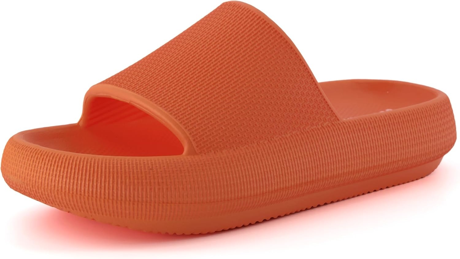image:imageCUSHIONAIRE Feather EVA Slides for Women Comfortable Slip On Womens Slippers Indoor Outdoor Shower Shoes Beach Essential Cloud SlidesTangerine