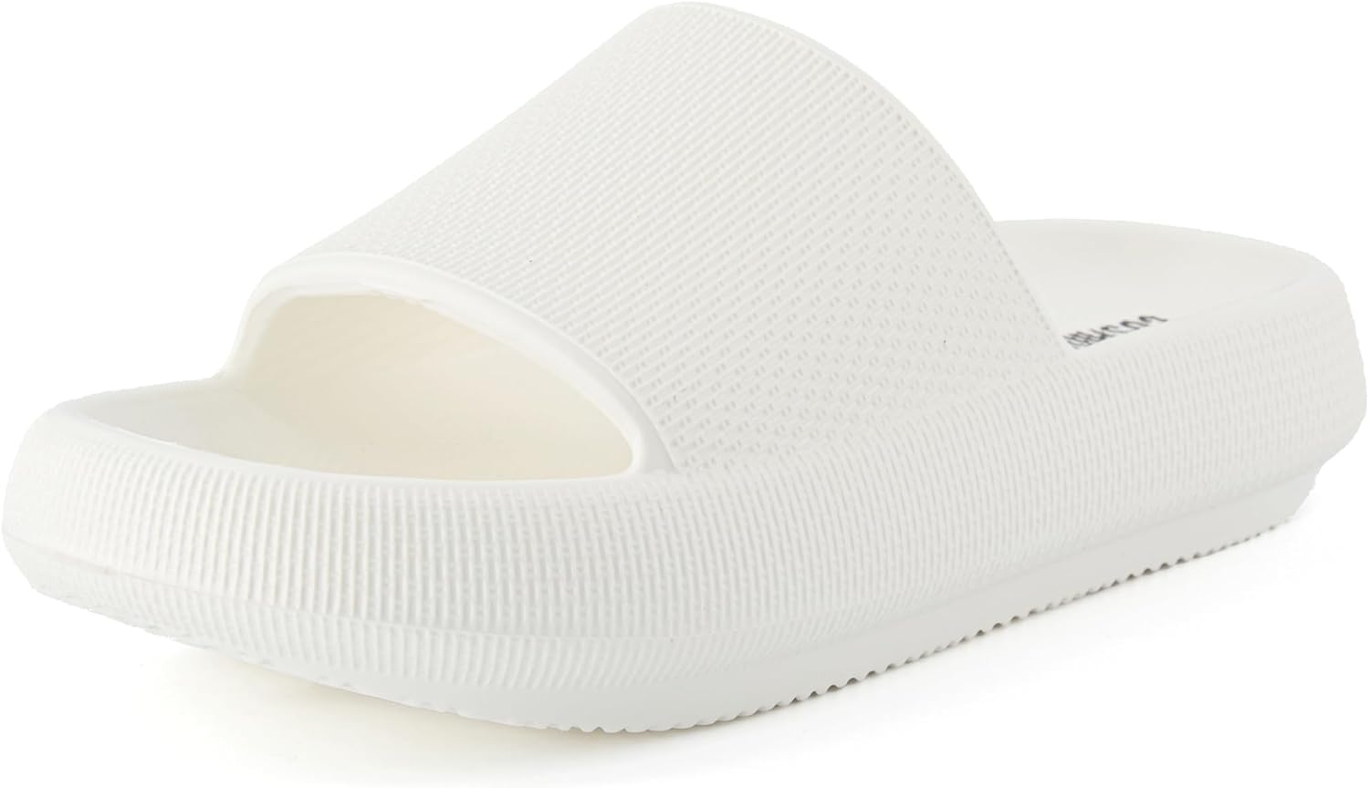 image:imageCUSHIONAIRE Feather EVA Slides for Women Comfortable Slip On Womens Slippers Indoor Outdoor Shower Shoes Beach Essential Cloud SlidesVanilla