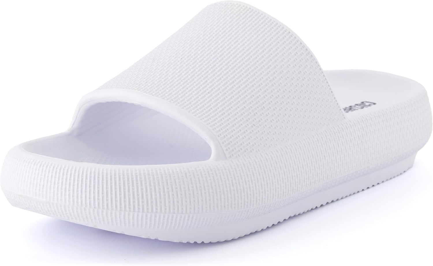 image:imageCUSHIONAIRE Feather EVA Slides for Women Comfortable Slip On Womens Slippers Indoor Outdoor Shower Shoes Beach Essential Cloud SlidesWhite
