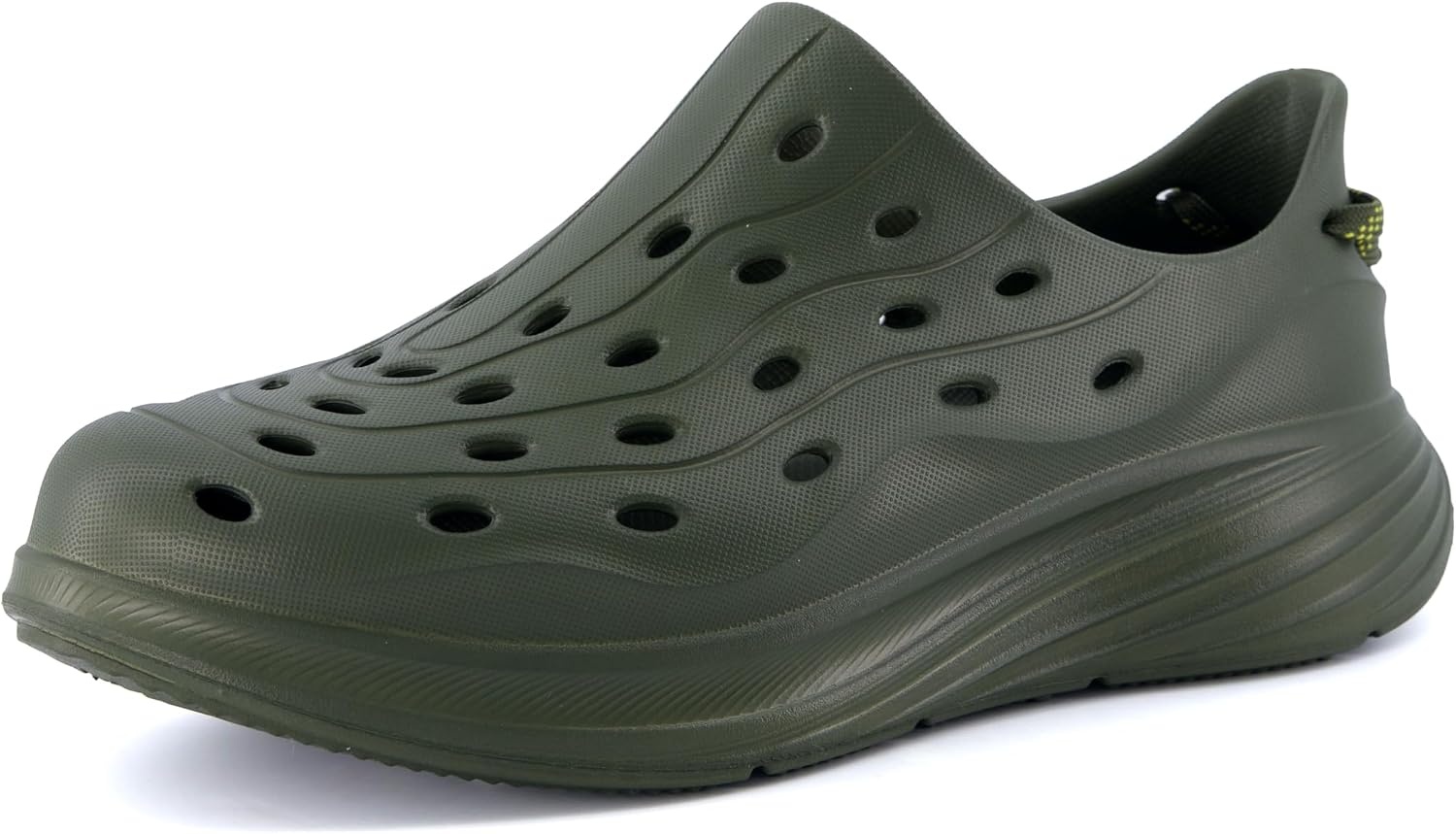 image:imageCUSHIONAIRE Fuel EVA Recovery Shoes for Men Lightweight Slip On Waterproof Sneaker Clogs with Cushioned Footbed and Ventilated DesignOlive