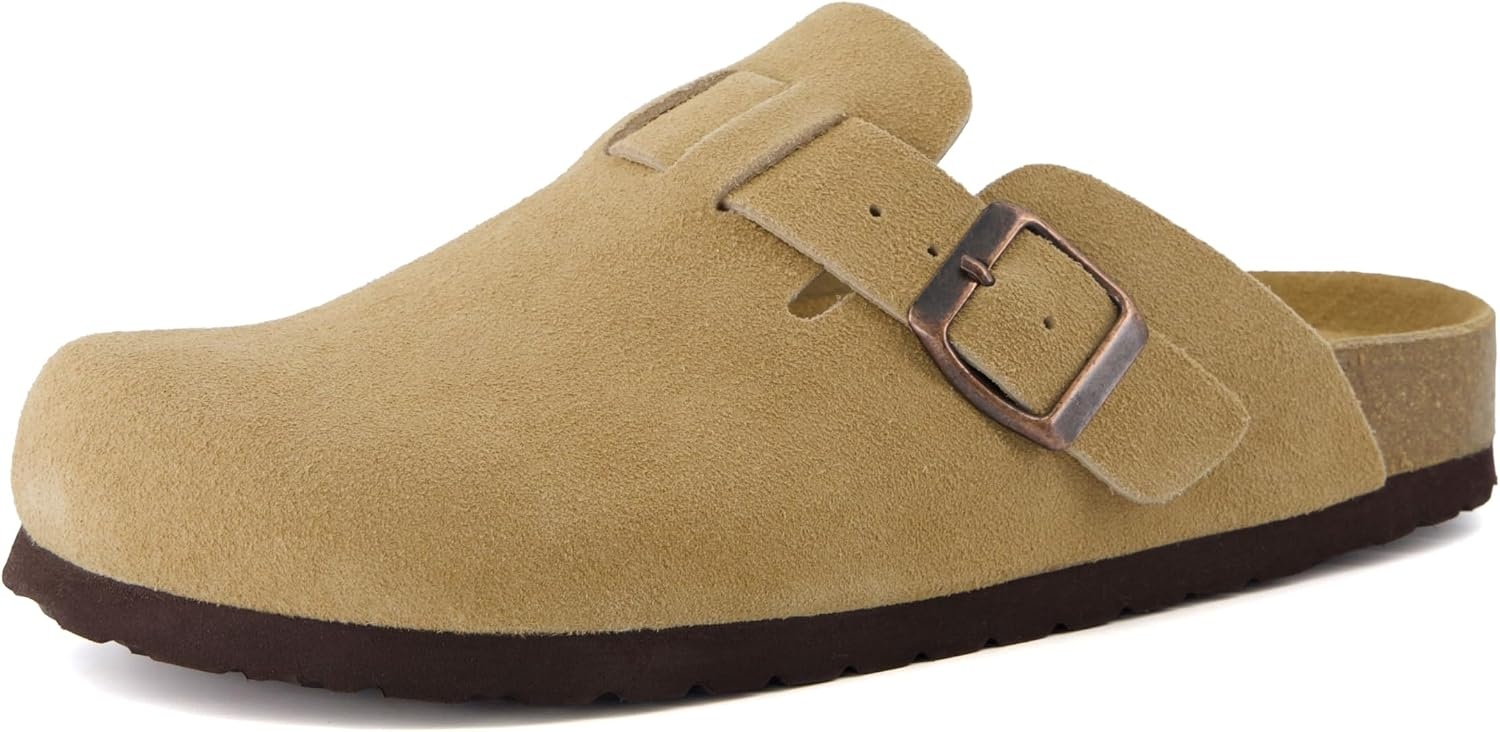 image:imageCUSHIONAIRE Hana Genuine Leather Suede Classic Clog Womens Shoes Slip On Mule Comfortable Shoes for WomenSand