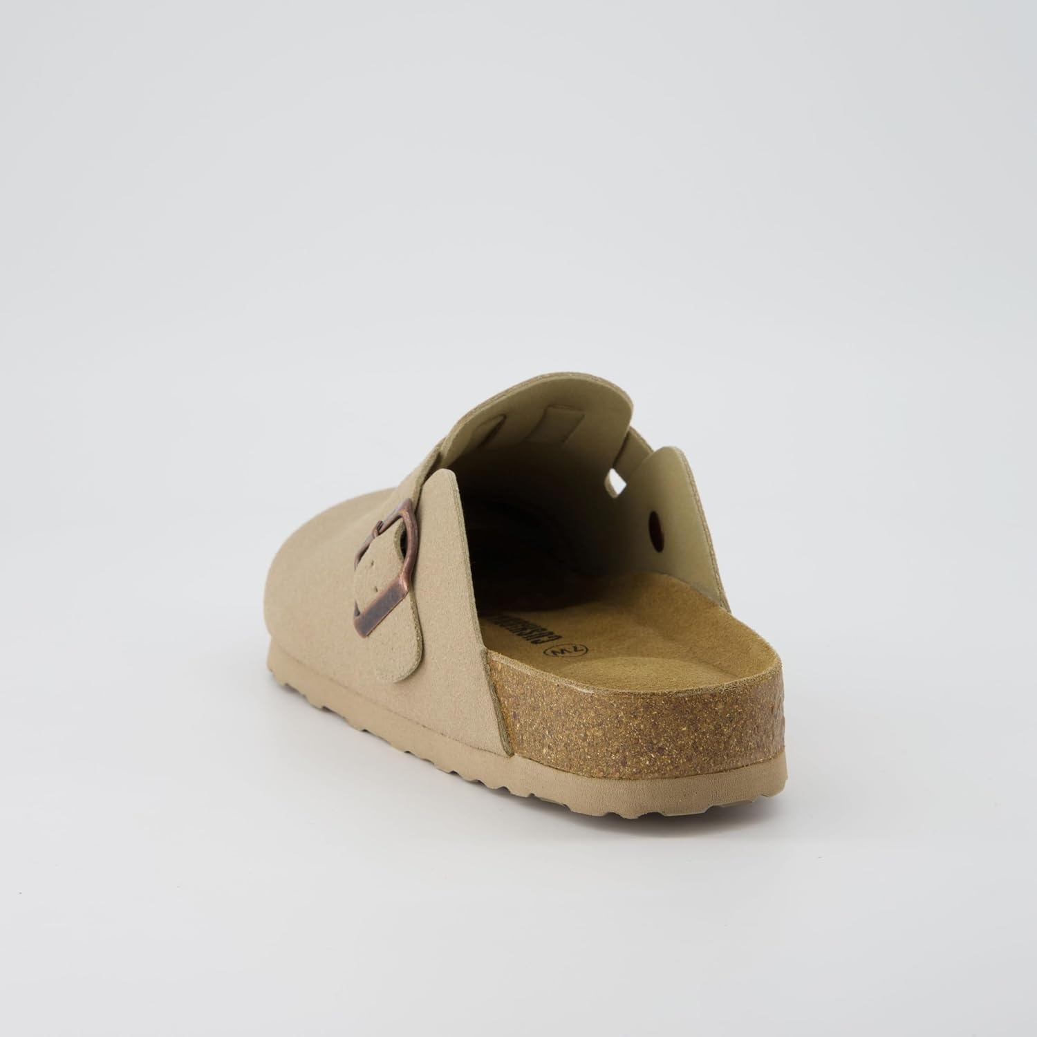 image:imageCUSHIONAIRE Hana Vegan Suede Clogs for Women Cork Footbed Potato ShoesSand Vegan Suede