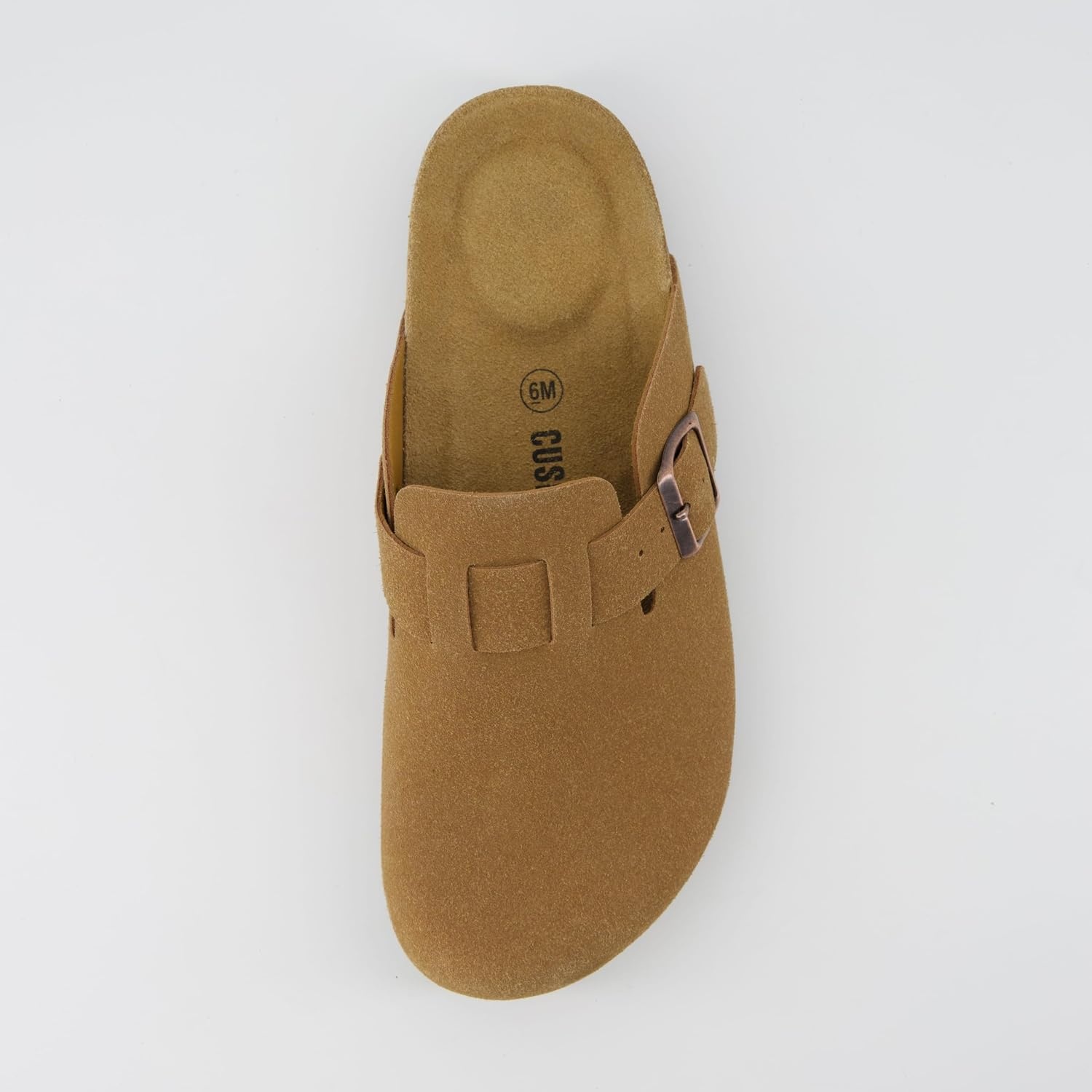 image:imageCUSHIONAIRE Hana Vegan Suede Clogs for Women Cork Footbed Potato ShoesTan Vegan Suede