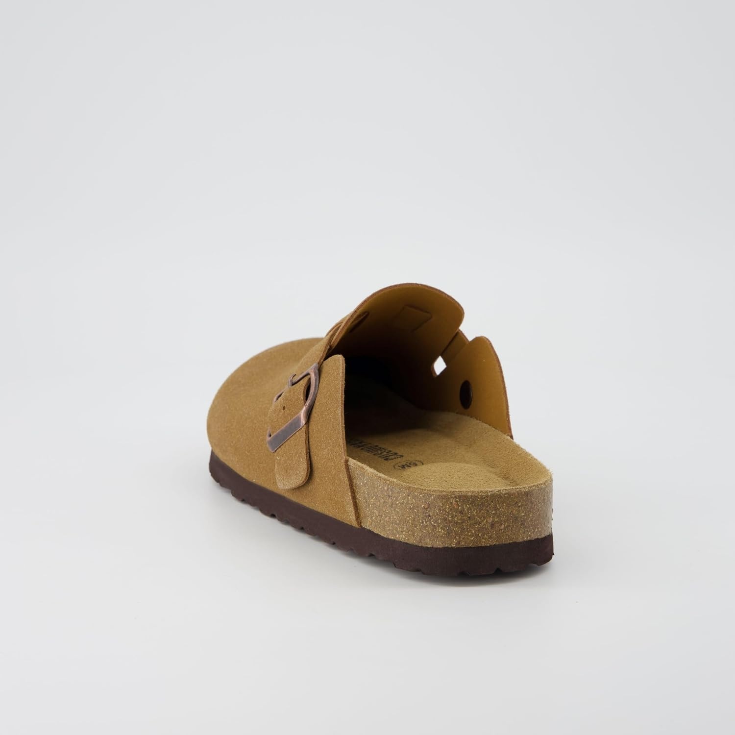 image:imageCUSHIONAIRE Hana Vegan Suede Clogs for Women Cork Footbed Potato ShoesTan Vegan Suede