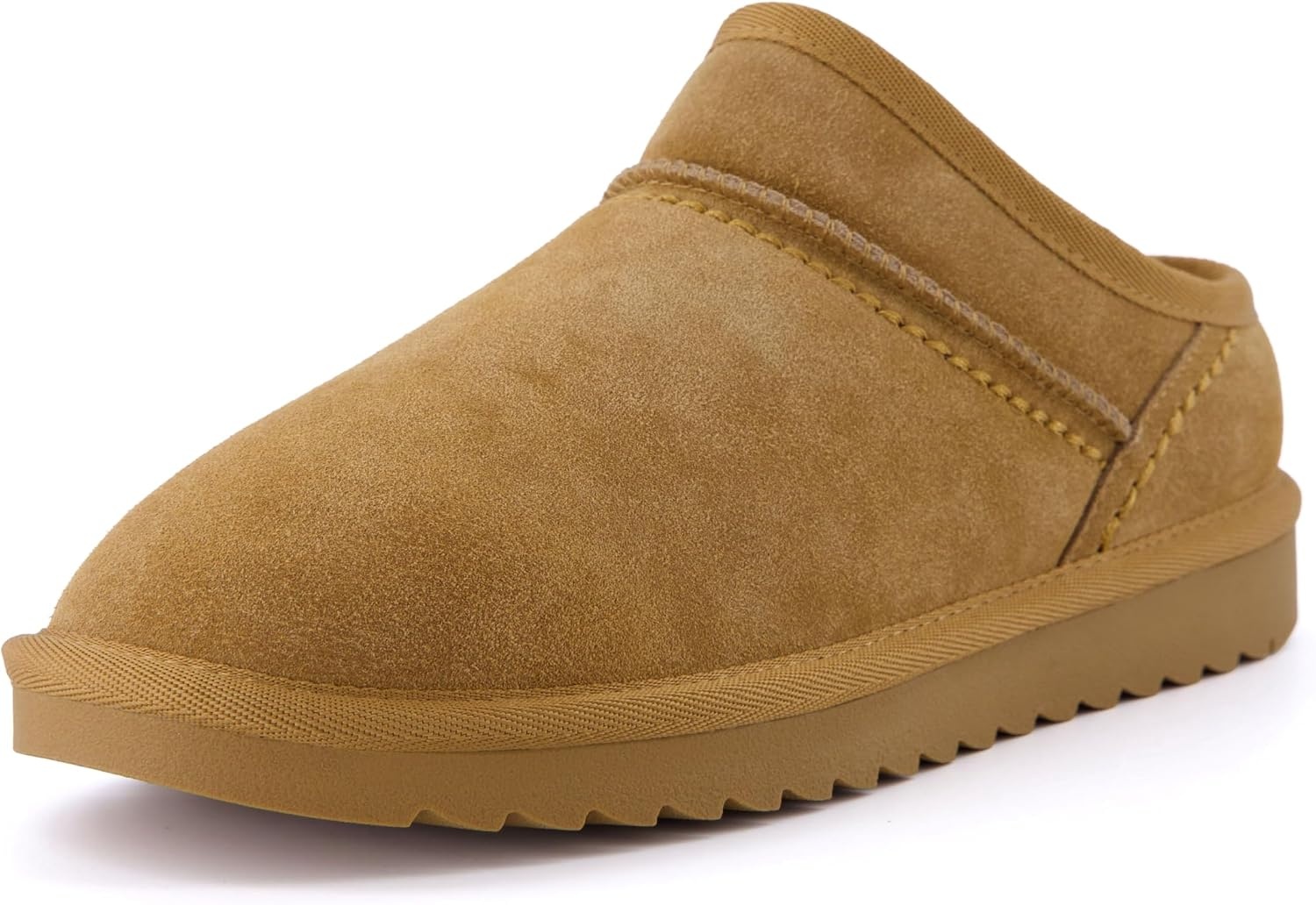 image:imageCUSHIONAIRE Hilo3 Cozy Suede Womens Slippers Soft Faux Fur Lined Slip On House Shoes for Women with Cushioned Memory FoamChestnut 2