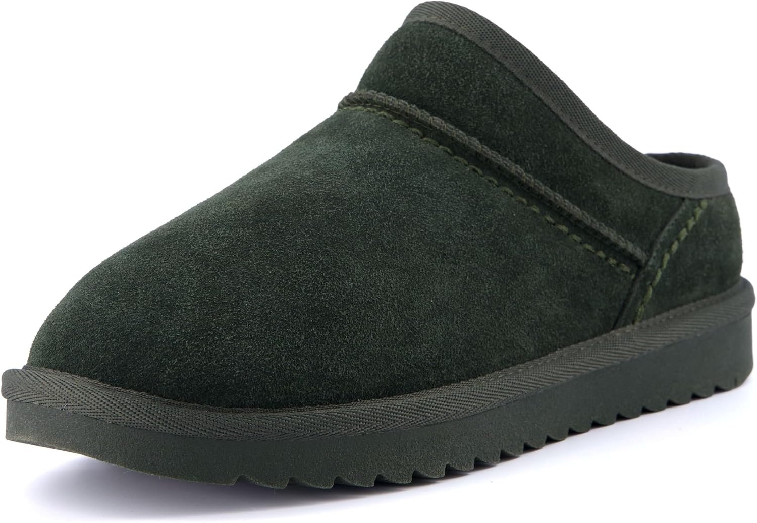 image:imageCUSHIONAIRE Hilo3 Cozy Suede Womens Slippers Soft Faux Fur Lined Slip On House Shoes for Women with Cushioned Memory FoamForest Green 2