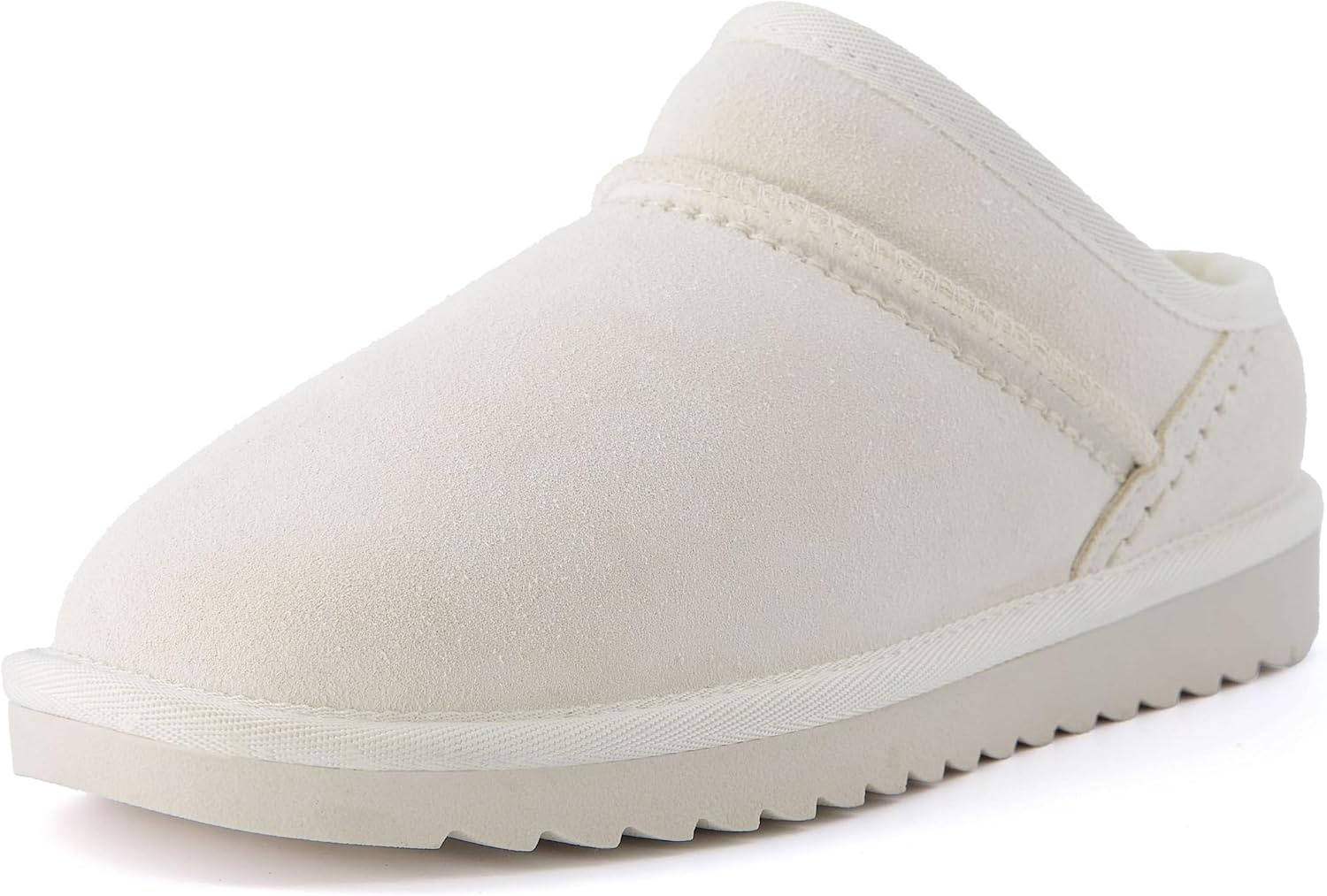 image:imageCUSHIONAIRE Hilo3 Cozy Suede Womens Slippers Soft Faux Fur Lined Slip On House Shoes for Women with Cushioned Memory FoamOff White 2
