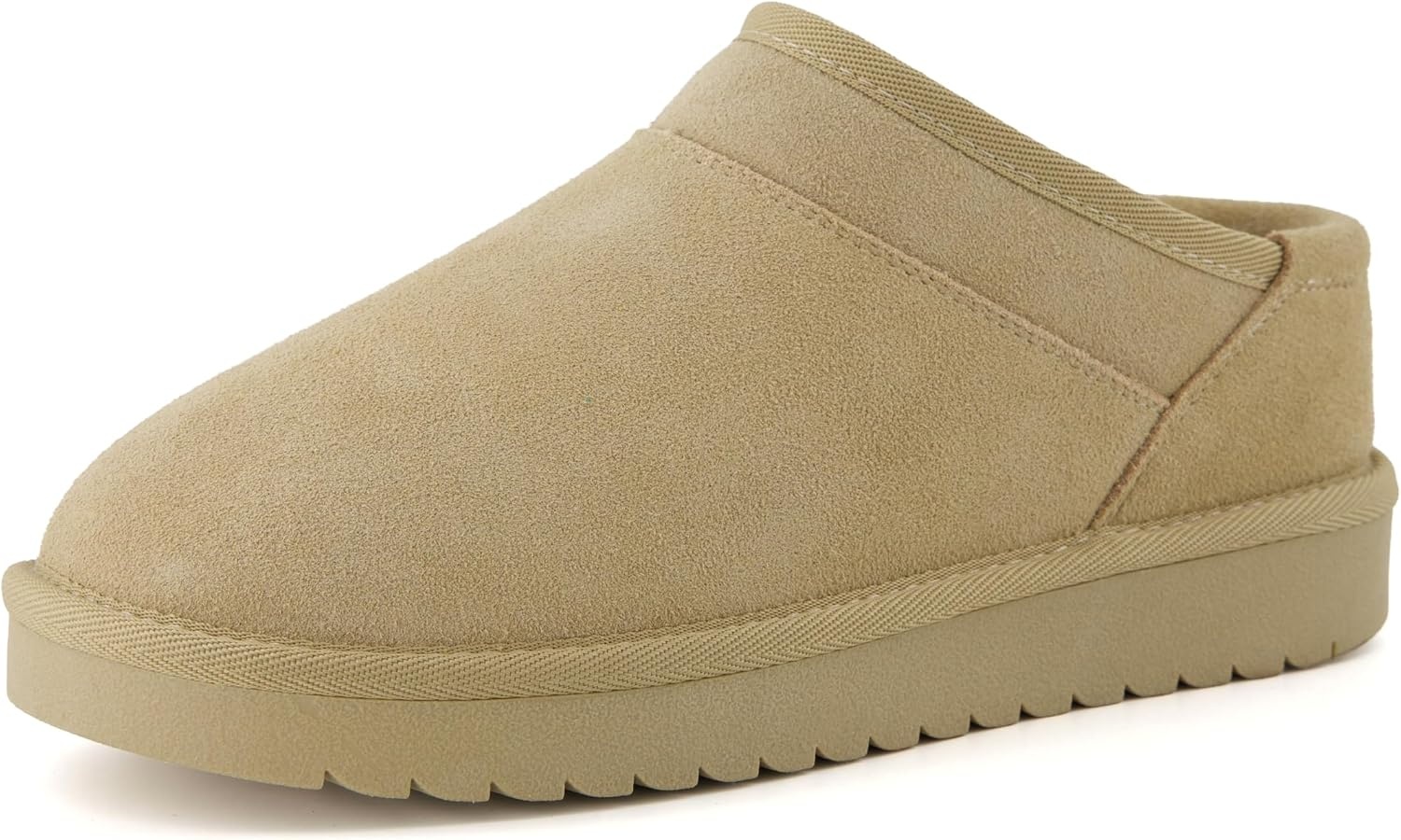 image:imageCUSHIONAIRE Hilo3 Cozy Suede Womens Slippers Soft Faux Fur Lined Slip On House Shoes for Women with Cushioned Memory FoamSand Breeze Genuine Suede