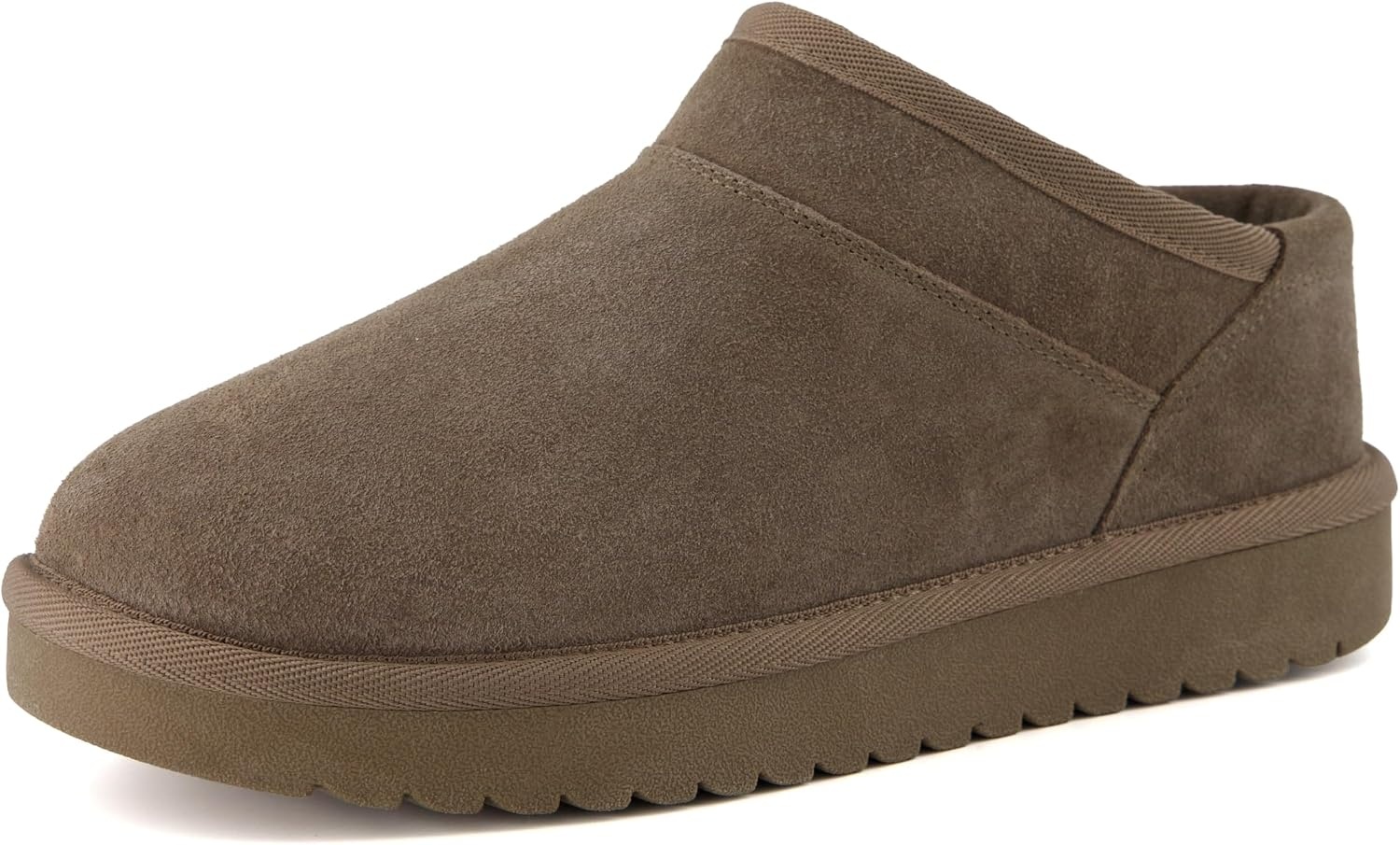 image:imageCUSHIONAIRE Hilo3 Cozy Suede Womens Slippers Soft Faux Fur Lined Slip On House Shoes for Women with Cushioned Memory FoamTaupe Earth Genuine Suede