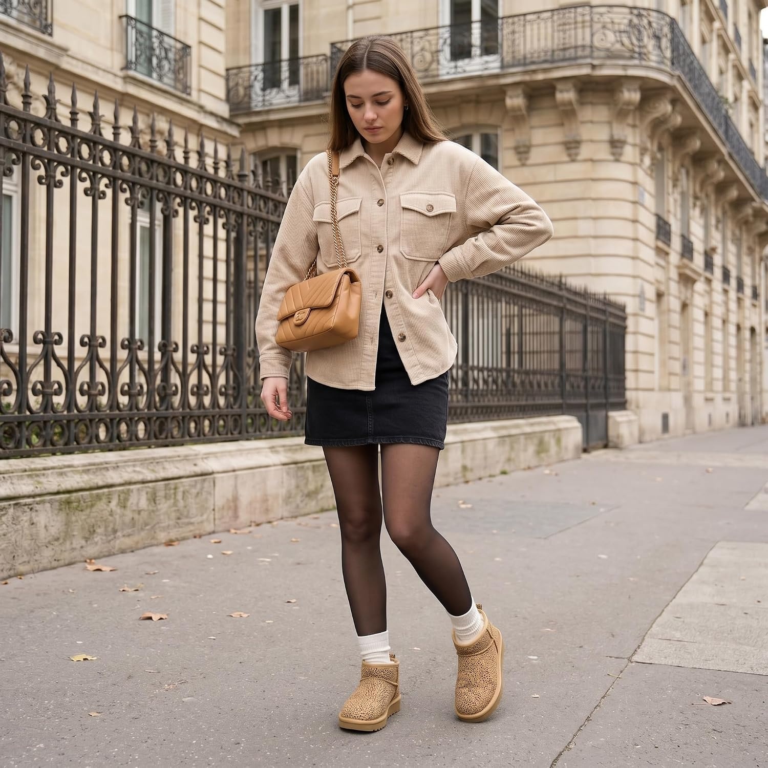 image:imageCUSHIONAIRE Hip3 Genuine Suede Leather Ankle Boots for Women Pull On Cozy Faux Fur Boots Womens Shoes with Comfortable Memory FoamCheetah Genuine Suede