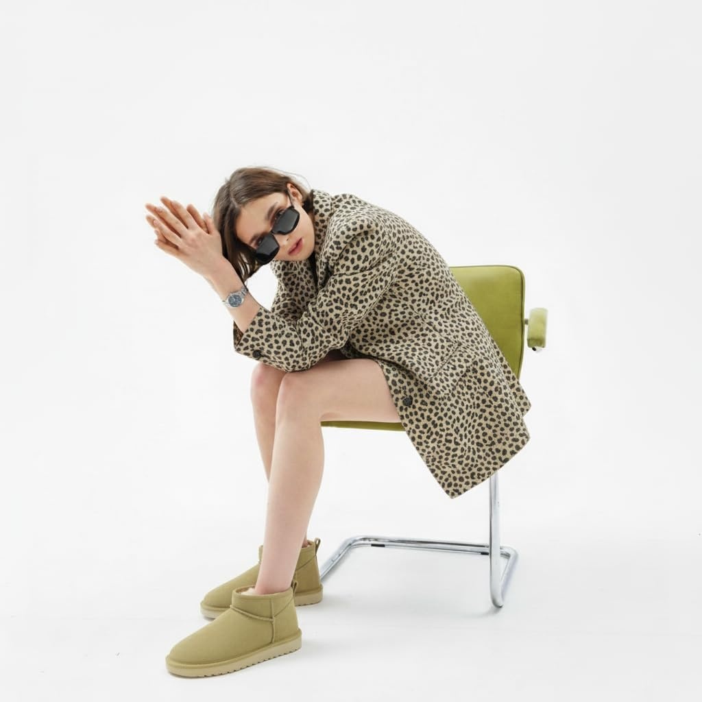 image:imageCUSHIONAIRE Hip3 Genuine Suede Leather Ankle Boots for Women Pull On Cozy Faux Fur Boots Womens Shoes with Comfortable Memory FoamKhaki Genuine Suede
