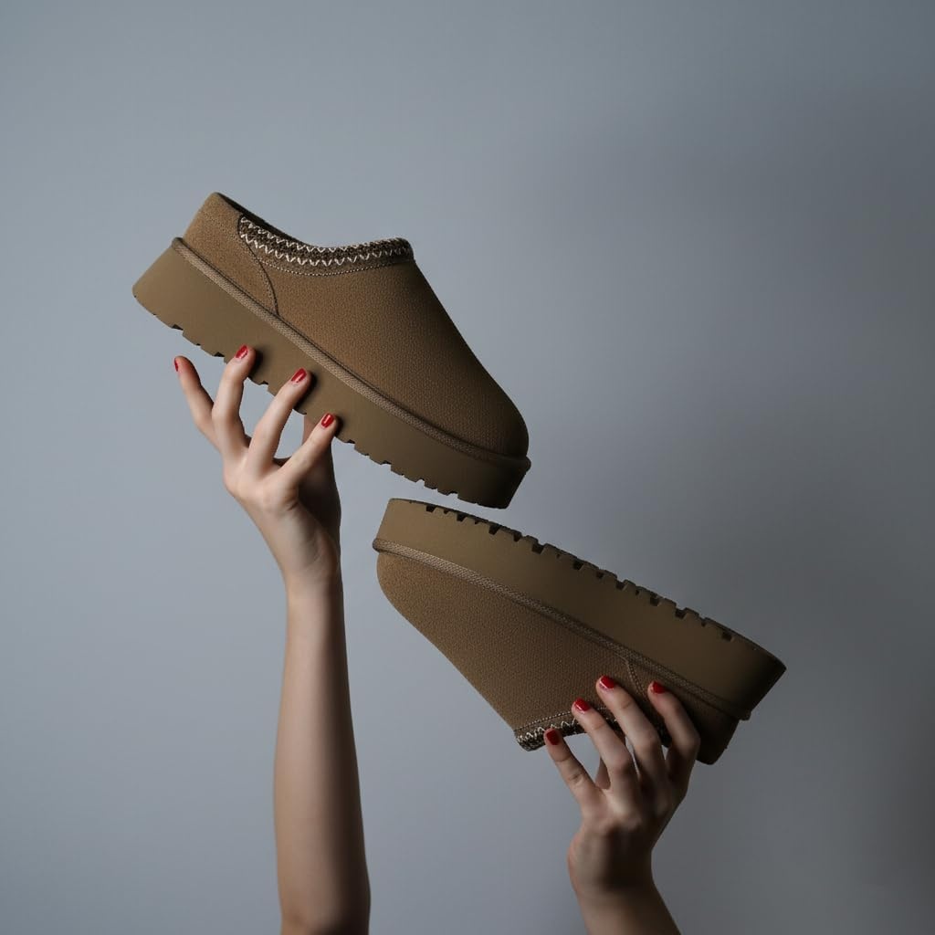 image:imageCUSHIONAIRE Kabuki Platform Boots Genuine Suede Fuzzy Mule Slippers for Women with Memory Foam IndoorOutdoor Womens Slippers Wide Widths AvailableMoss