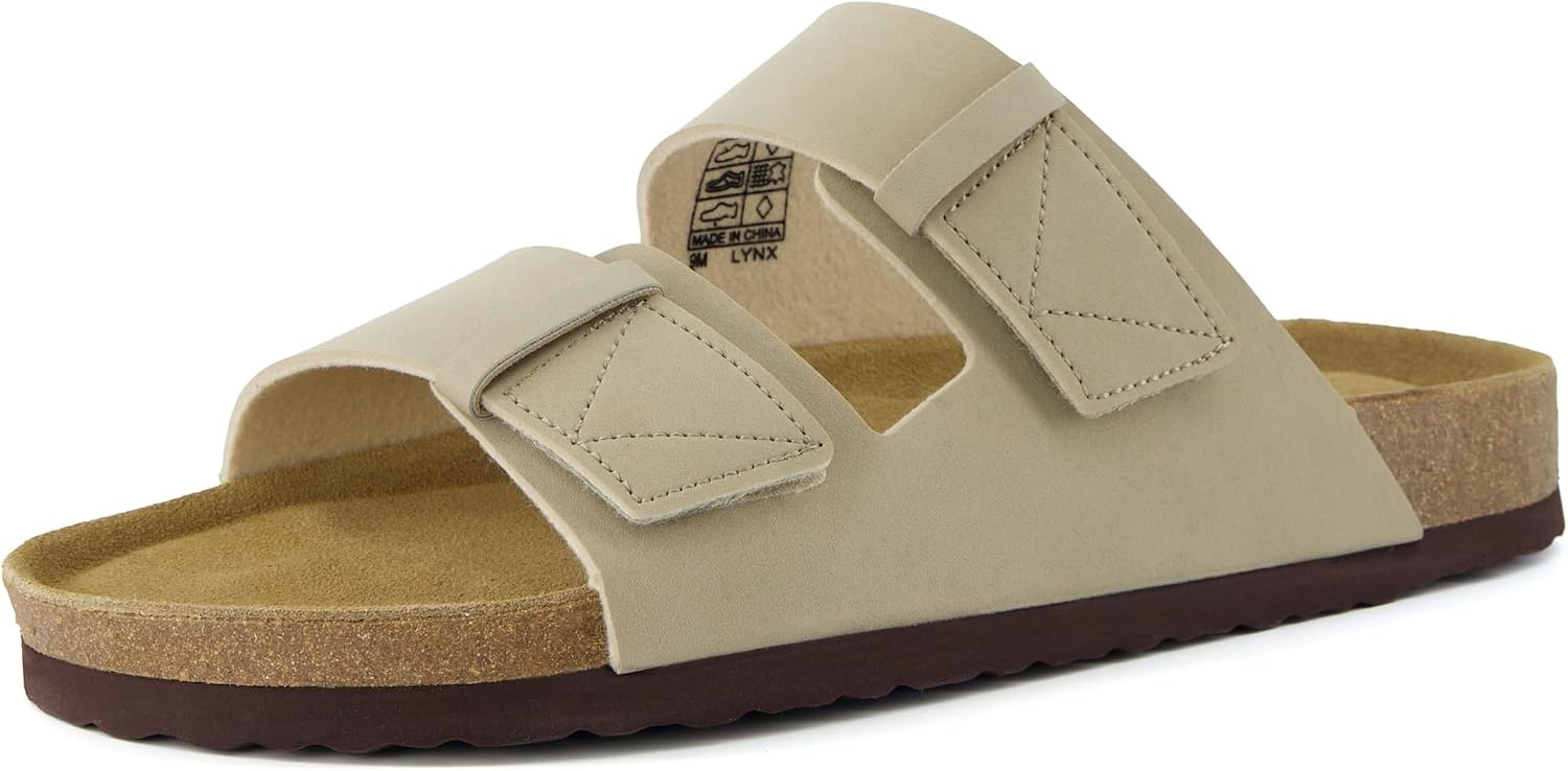 image:imageCUSHIONAIRE Mens Lynx Cork footbed Sandal with ComfortStone Nubuck