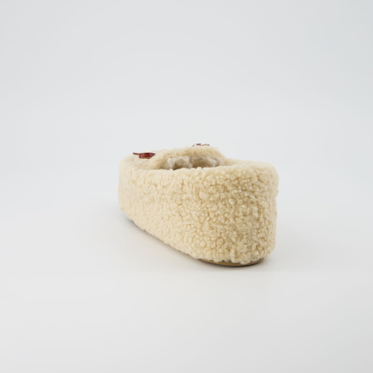 image:imageCUSHIONAIRE Star Womens Faux Sherpa Moccasin Slippers Cozy IndoorOutdoor SlipOn with Memory Foam amp Durable Rubber Sole Wide Widths AvailableBeige