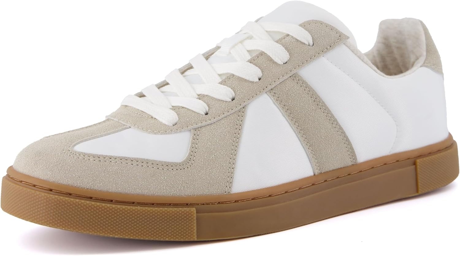 image:imageCUSHIONAIRE Troy Low Top Casual Mens Sneakers with Laces amp Gum SoleWhiteGrey