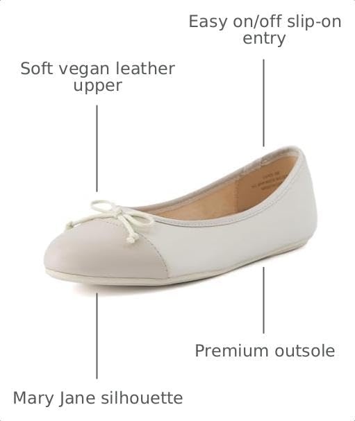 image:imageCUSHIONAIRE Womens Cardi Cap Toe Bow Flat with Memory Foam and Wide Widths AvailableBoneTaupe