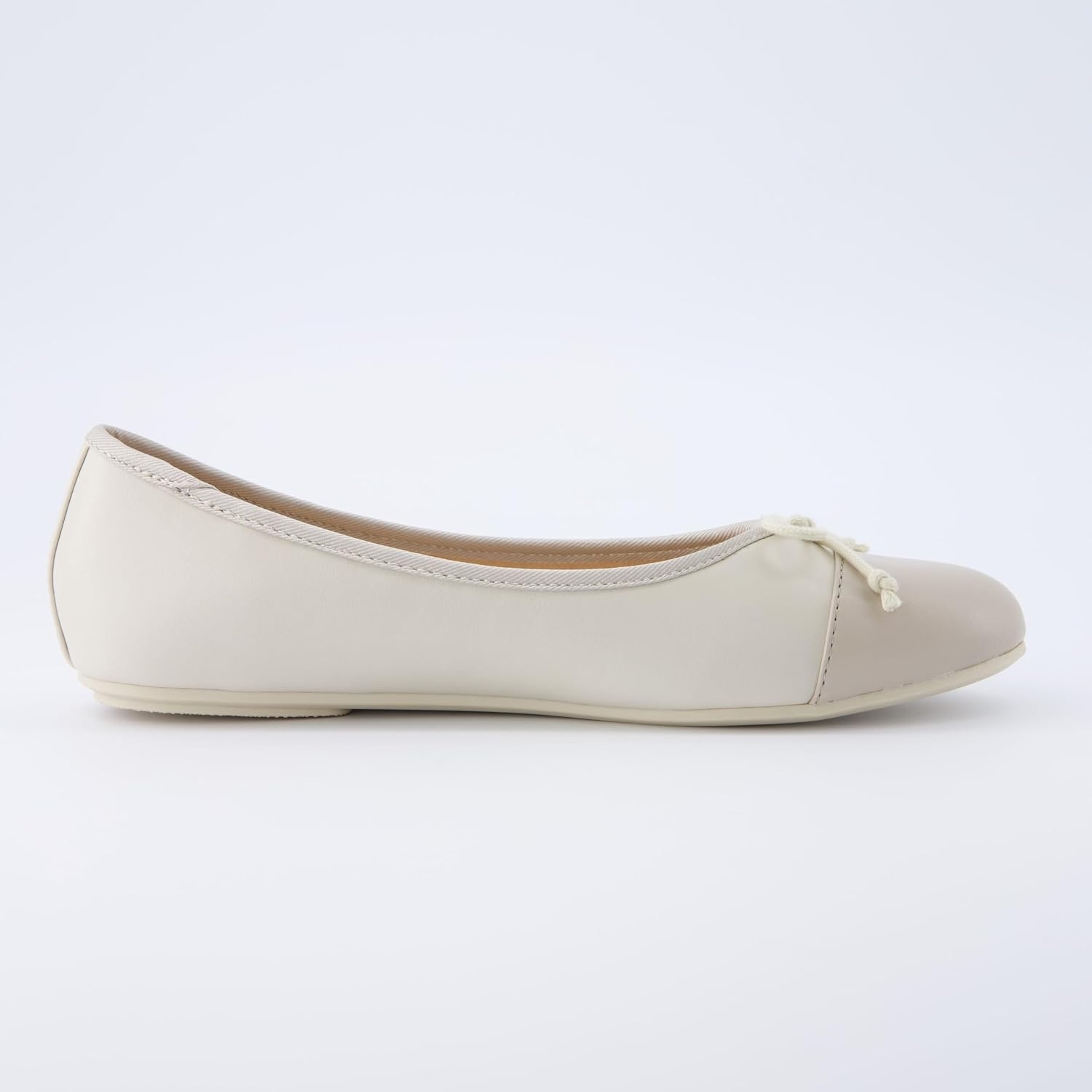 image:imageCUSHIONAIRE Womens Cardi Cap Toe Bow Flat with Memory Foam and Wide Widths AvailableBoneTaupe