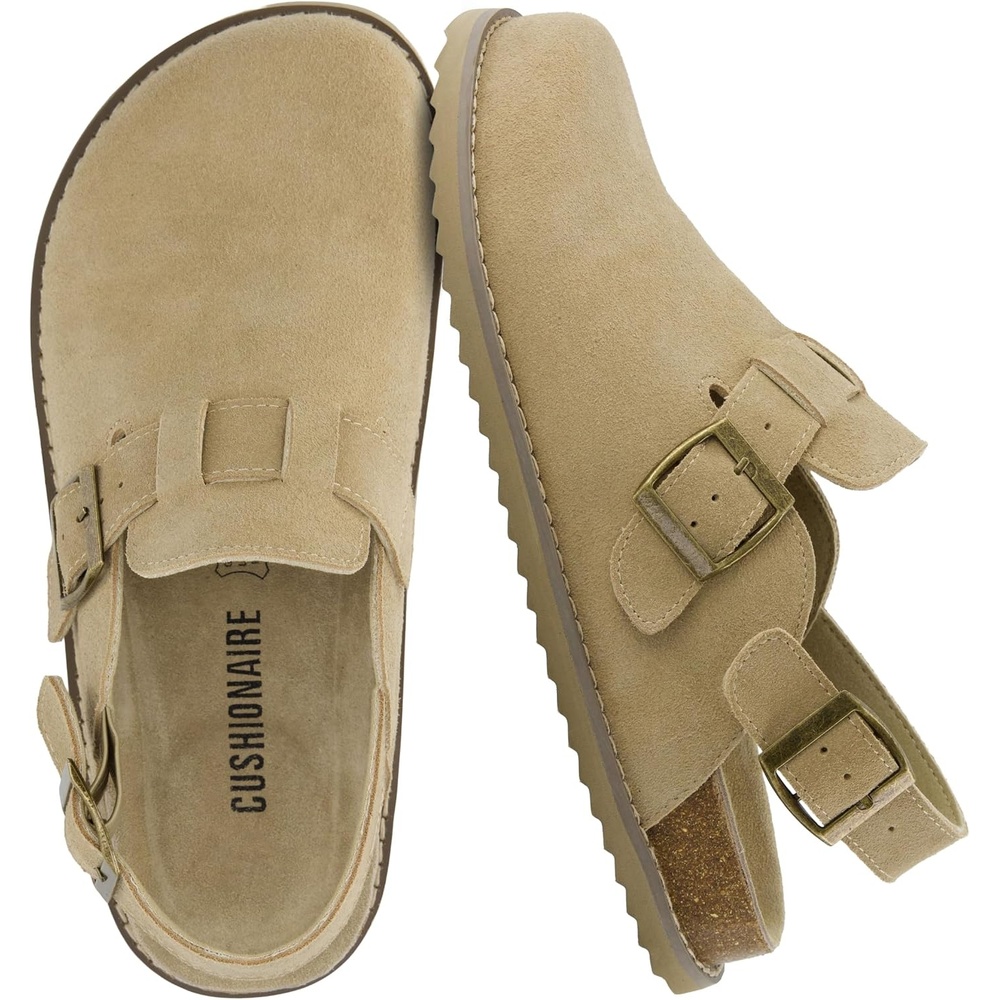 image:imageCUSHIONAIRE Brooklyn Genuine Suede Slingback Clogs for Women with BuckleBiscuit