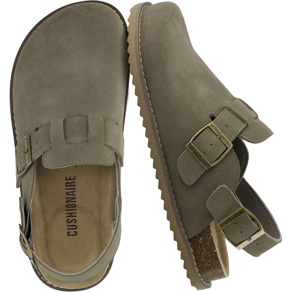 image:imageCUSHIONAIRE Brooklyn Genuine Suede Slingback Clogs for Women with BuckleMoss