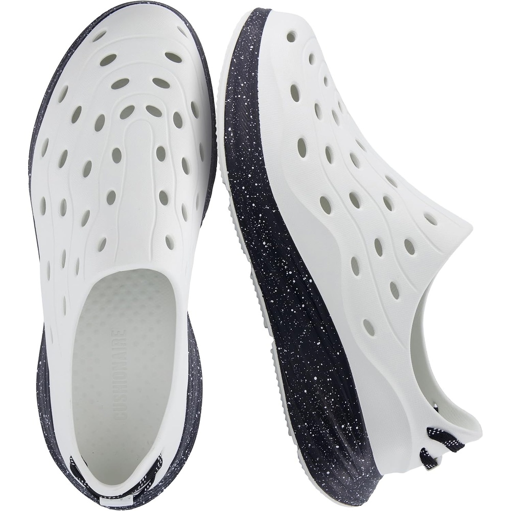 image:imageCUSHIONAIRE Fuel EVA Recovery Shoes for Men Lightweight Slip On Waterproof Sneaker Clogs with Cushioned Footbed and Ventilated DesignIvoryBlack