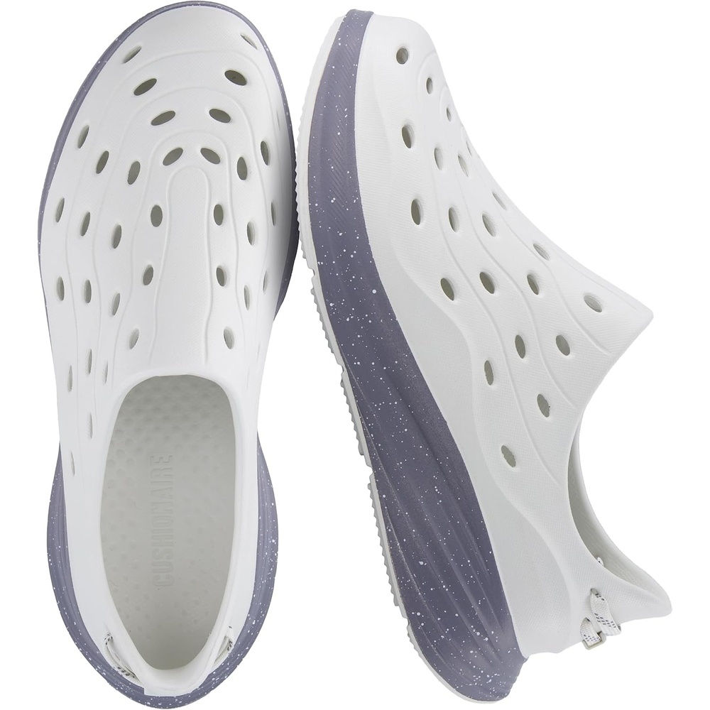 image:imageCUSHIONAIRE Fuel EVA Recovery Shoes for Men Lightweight Slip On Waterproof Sneaker Clogs with Cushioned Footbed and Ventilated DesignIvoryGray