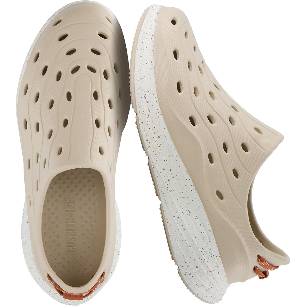 image:imageCUSHIONAIRE Fuel EVA Recovery Shoes for Men Lightweight Slip On Waterproof Sneaker Clogs with Cushioned Footbed and Ventilated DesignKhakiOff White