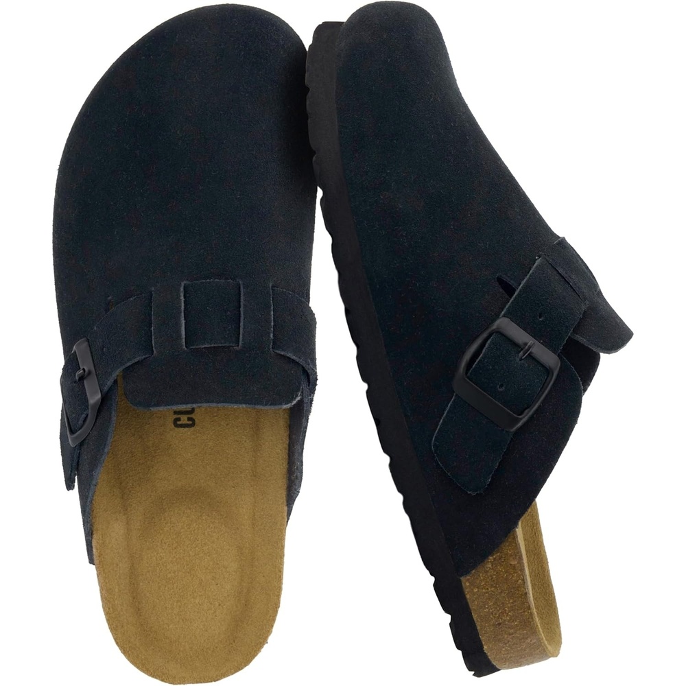 image:imageCUSHIONAIRE Hana  Genuine Leather Suede Classic Clog Womens Shoes  Slip On Mule Comfortable Shoes for WomenBlack
