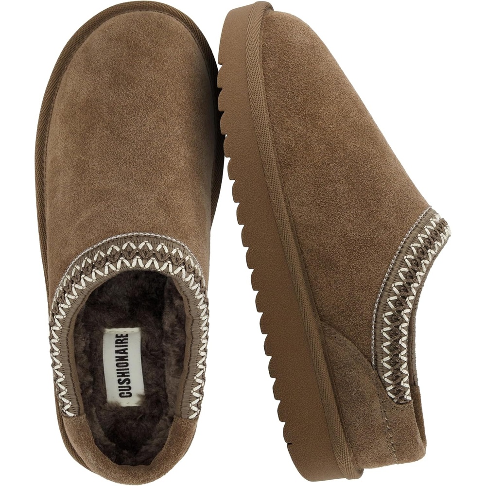 image:imageCUSHIONAIRE Keto Womens Slippers SlipOn Suede Mule Slipper  Cozy amp Stylish Memory Foam amp Faux Fur Lining Wide Widths AvailableBrown