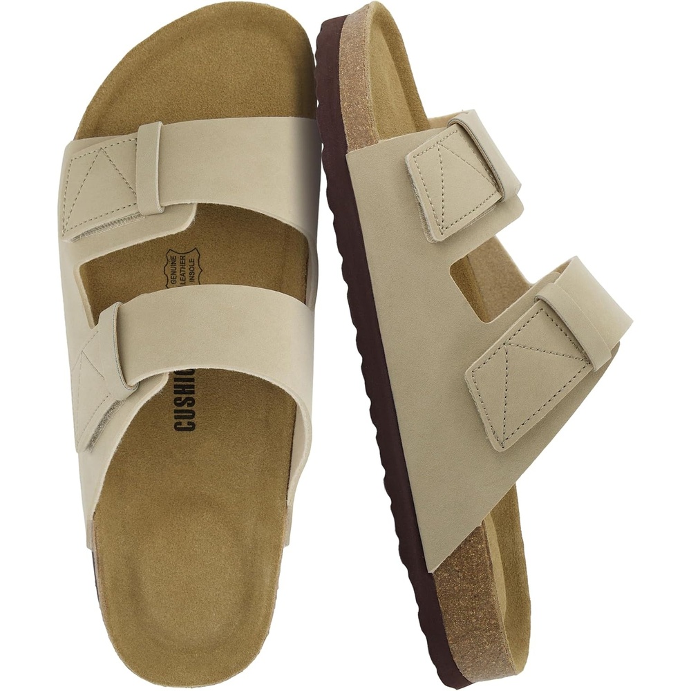 image:imageCUSHIONAIRE Mens Lynx Cork footbed Sandal with ComfortStone Nubuck