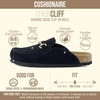 CUSHIONAIRE Cliff Suede Clog Mules for Women(Black)