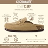 CUSHIONAIRE Cliff Suede Clog Mules for Women(Sand)