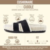 CUSHIONAIRE Cuddle Fur Slippers for Women Faux Shearling Slide Sandal +Memory Foam, Wide Widths Available(Black)