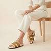 CUSHIONAIRE Cuddle Fur Slippers for Women Faux Shearling Slide Sandal +Memory Foam, Wide Widths Available(Chestnut)