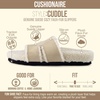 CUSHIONAIRE Cuddle Fur Slippers for Women Faux Shearling Slide Sandal +Memory Foam, Wide Widths Available(Sand)