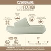 CUSHIONAIRE Feather EVA Slides for Women – Comfortable Slip On Womens Slippers, Indoor Outdoor Shower Shoes, Beach Essential Cloud Slides(Aloe)
