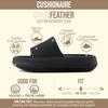 CUSHIONAIRE Feather EVA Slides for Women – Comfortable Slip On Womens Slippers, Indoor Outdoor Shower Shoes, Beach Essential Cloud Slides(Black)